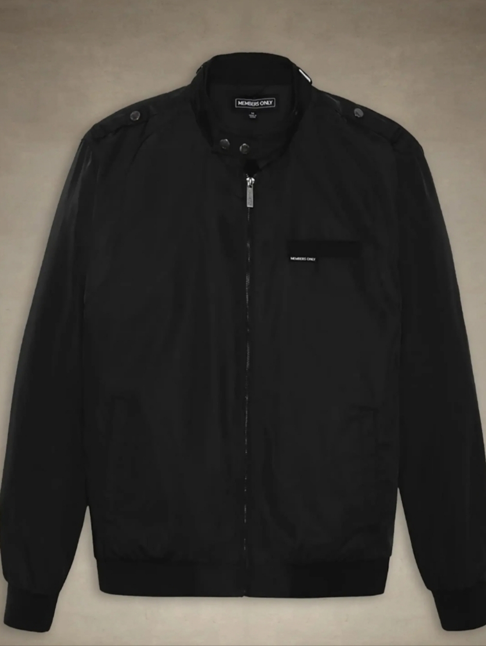 Members Only Black  Classic Iconic Racer Lining Jacket Lightweight
